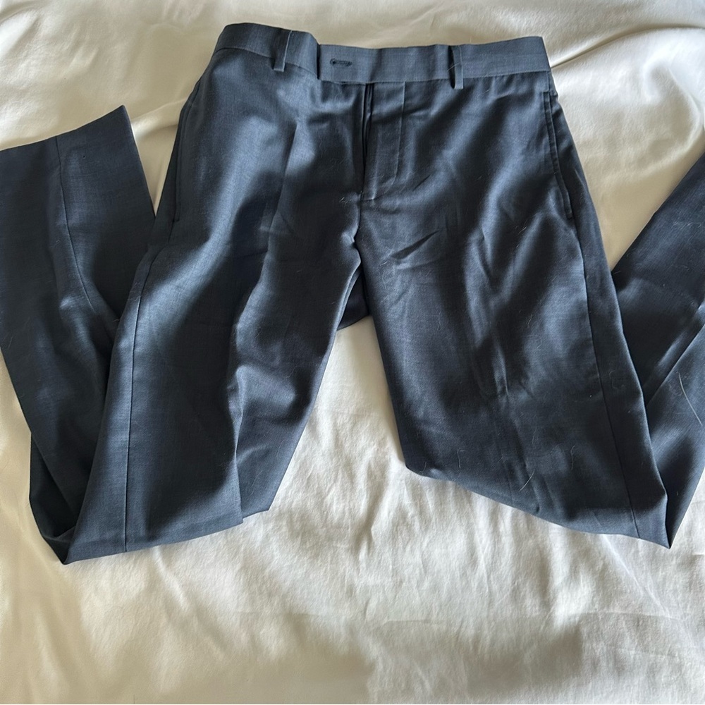 Blue Slim Fit Men's Dress Pants